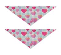 Bandana à motif cœurs pêche pour petit chien frais - Forme unique - Ajustement réglable - Pour garçon et fille - Accessoires mignons pour chiens et chats - Taille S