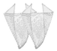 Bandana à Sequins Ambiance Noël pour Chien, 2Pcs, Polyester Argenté | Léger et Respirant, Confortable à Porter, pour Chiot, Photo Prise, Style Scintillant
