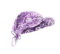 Bandana à visière pour femme - Avec visière - Pour chimiothérapie, cancer - Chapeau d'été pliable - Anti-UV - Pour le golf - Pare-soleil - Casquette en coton, lilas, taille unique