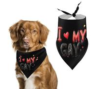 Bandana Ajustable pour Chien « J'aime Mon Chien Gay » pour Petits et Moyens Chiens et Chats