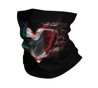 Bandana Amérique Et Italie Drapeau Italien en Forme De Cœur Durable Echarpe De Cou Anti-UV Masque pour Cyclisme Vélo Équitation 2 Pièces