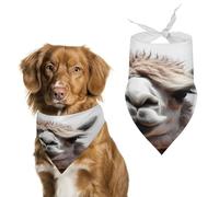 Bandana amusant en alpaga lama pour chien, mignon en coton doux, lavable au quotidien en été, durable, bavoirs triangulaires réversibles adaptés pour les chiens et chats de petite, moyenne et grande