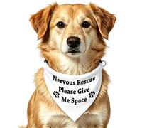 Bandana amusant pour chien avec inscription « Nervous Rescue Please Give Me Space » - Écharpe d'alerte pour fête prénatale (Give Me Space)