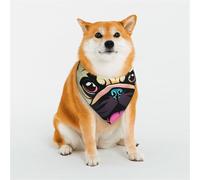 Bandana amusant pour chien carlin chiot taille moyenne réglable triangle bavoirs double foulard réversible lavable mouchoir quotidien pour chien de taille moyenne et grande taille cadeau