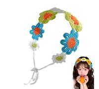 Bandana au crochet, écharpe au crochet | Écharpe à cheveux avec mouchoir tête de bandana au crochet,Écharpe à cheveux tricotée pour bande florale pour femme et fille