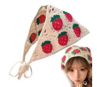 Bandana au crochet - Foulard floral au crochet - Bandanas - Foulard vintage pour femmes et filles