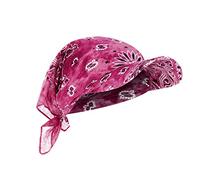 Bandana avec visière pour femme - En coton - Style rétro - Anti-UV, #3-rose chaud, taille unique