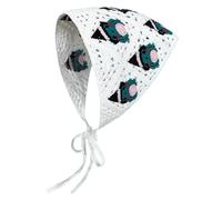 Bandana bandeau gothique Halloween crochet bandana écharpe avec sangles triangle toile d'araignée creuse respirant motif grenouille crochet cheveux bandana pour femme, fille (blanc) bandeau au crochet