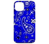 Bandana bleu esthétique avec motif cachemire vintage floral bohème Coque pour iPhone 13
