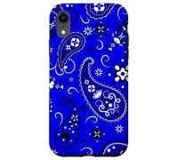 Bandana bleu esthétique avec motif cachemire vintage floral bohème Coque pour iPhone XR