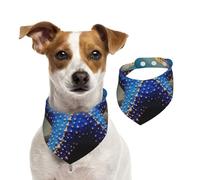 Bandana bleu pour chien - Écharpe réglable pour animaux de compagnie - Bandana lavable double face en coton triangulaire pour chien et chat - Accessoires de costume pour chiot - Taille L