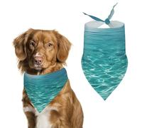 Bandana bleu turquoise pour chien en coton doux lavable au quotidien en été durable Triangle réversible Convient pour les chiens et chats de petite, moyenne et grande taille
