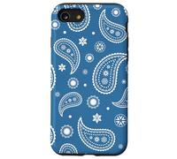 Bandana bohème à Motif Cachemire Blanc et Bleu Coque pour iPhone SE (2020) / 7/8