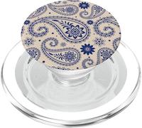 Bandana bohème Bleu Marine Beige Cachemire bohème esthétique Hippie PopSockets PopGrip pour MagSafe