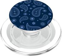 Bandana bohème Bleu Marine Cachemire Floral esthétique Hippie Girly PopSockets PopGrip pour MagSafe