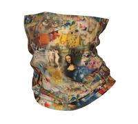 Bandana cache-cou Van Gogh, motif histoire de l'art, idéal pour le ski et le vélo. Écharpe, bandeau chauffe-cou inspiré de la Mona Lisa de Da Vinci et de Picasso.