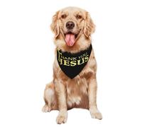 Bandana Chien Chats 30X70Cm Merci Jésus Gold Triangle Élégantes De Chien Unique Style Bavoir Bandana Triangulaire Chiens pour Animal De Compagnie Petite, Moyenne Et Grande Taille