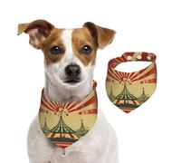 Bandana Chien été Cirque Vintage - Écharpe Triangulaire Lavable réglable, Bavoir pour Chien Moyen/Grand, Chiot, Chat
