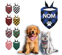 Bandana Chien Personnalisable Broderie avec Nom, Bandanas pour Chiens et Chat, Collier Bandana Chien, Triangle Plaid Bavoir, Idéal Cadeau pour Animaux Anniversaire
