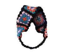 Bandana coloré en crochet tricoté pour cheveux - Pour envelopper la tête - Turban pastoral assorti pour filles - Photo