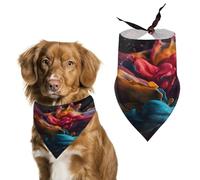 Bandana coloré liquide pour chien - En coton doux - Lavable au quotidien - Durable - Triangle réversible - Convient pour les chiens et chats de petite, moyenne et grande taille
