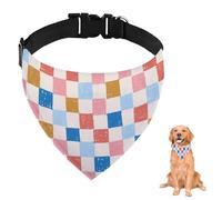 Bandana coloré pour chien avec sangle réglable et anneau en D - Bavoirs triangulaires pour animaux de compagnie - Accessoires pour chiots et chats - Lavable en machine