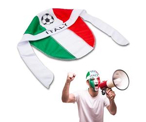 Bandana Couvre-chef Italie pour les fans de la nationale, respirante et élastique, sportive, drapeau italien avec ballon de football, chapeau de sport, accessoire parfait pour le sport, multicolore