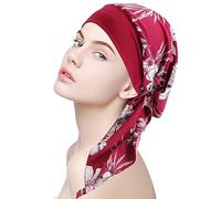 Bandana de Algodón Pañuelos Oncologicos para Quimio Perdida de Cabello Ropa de Dormir -Bordeaux