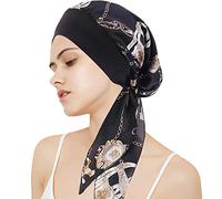 Bandana de Algodón Pañuelos Oncologicos para Quimio Perdida de Cabello Ropa de Dormir -Noir Chaîne