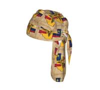 Bandana de cyclisme imprimé drapeau du Nouveau-Mexique Map01 - Séchage rapide - Casquette respirante - Avec attache arrière - 55-60 cm