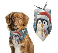 Bandana de Noël amusant pour chien pingouin pour nourrir et toiletter, bavoirs triangulaires lavables pour animaux domestiques pour chats et chiens