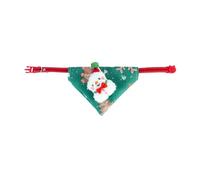 Bandana de Noël en forme de chat pour animal domestique - Écharpe triangulaire amusante avec Père Noël et renne en peluche - Collier bandana pour chiens et chats