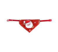 Bandana de Noël en forme de chat pour animal domestique - Écharpe triangulaire amusante avec Père Noël et renne en peluche - Collier bandana pour chiens et chats