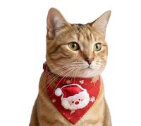 Bandana de Noël pour chat - Costume élastique pour animaux de compagnie - Col triangulaire mignon - Déguisement festif pour photos de famille, fêtes et rennes rouges