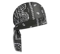Bandana de pirate - Bonnet de cyclisme | Bandana de tête de pirate à séchage rapide | Chapeau de pirate respirant | Protection UV | Tissu élastique à séchage rapide Accessoires de capitaine Noir, Noir