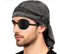 Bandana de Pirate Homme Chapeau de Pirate Vintage Cache-Oeil de Pirate Chapeau à Longue Queue Accessoires de Costume de Pirates Accessoire Déguisement pour Halloween Carnaval Cosplay