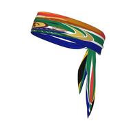 Bandana de sport à nouer autour de la tête, motif drapeau de l'Afrique du Sud, idéal pour la course à pied, le yoga et le fitness (hommes et femmes).