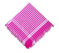 Bandana de voyage tendance pour le printemps - Écharpe rurale avec motif à carreaux - Bandanas à franges - Accessoires photo de vacances - Unisexe - Tendance - Pour tous les âges, Rose rouge et blanc