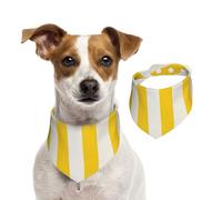 Bandana d'été à rayures jaune citron pour chiens, bandanas d'été pour chiens, bavoirs triangulaires lavables et réglables pour animaux de compagnie mignons pour chiens de moyenne et grande taille