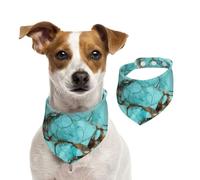 Bandana d'été en marbre turquoise pour chien, bandana d'été pour chiens, lavables, réglables, bavoirs triangulaires mignons pour animaux de compagnie pour chiens de taille moyenne et grande taille