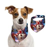 Bandana d'été pour chien avec motif bonhomme de neige - Lavable et réglable - Bavoirs triangulaires mignons pour chiens de taille moyenne et grande - Chiots et chats - Taille L