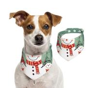Bandana d'été pour chien avec motif bonhomme de neige - Lavable et réglable - Motif Merry Christmas - Pour chiens de taille moyenne et grande - Chiots et chats - Taille M