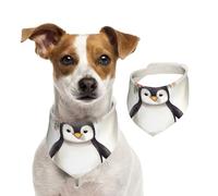 Bandana d'été pour chien avec motif pingouin portant des fleurs, lavable et réglable - Bavoirs triangulaires mignons pour chiens de taille moyenne et grande - Chiots et chats de petite taille