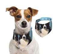 Bandana d'été pour chien Border Collie - Lavable et réglable - Bavoirs triangulaires mignons pour chiens de taille moyenne et grande - Chiots et chats - Taille S