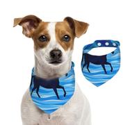 Bandana d'été pour chien Cross The River on Horseback, lavable, réglable, triangulaire, bavoirs mignons pour animaux de compagnie pour chiens de taille moyenne et grande taille