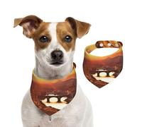 Bandana d'été pour chien, lavable et réglable avec motif coucher de soleil - Bavoirs triangulaires mignons pour chiens de taille moyenne et grande - Chiots et chats - Taille S