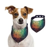 Bandana d'été pour chien motif arbre de vie avec icône de l'espace, lavable et réglable - Bavoirs triangulaires mignons pour chiens de taille moyenne et grande taille