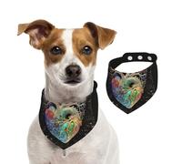Bandana d'été pour chien motif arbre de vie en forme de cœur, lavable et réglable - Bavoirs triangulaires mignons pour chiens de taille moyenne et grande - Chiots et chats de petite taille