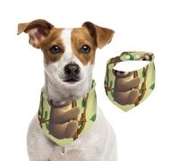 Bandana d'été pour chien motif paresseux de dessin animé, lavable et réglable, bavoir triangulaire mignon pour chiens de taille moyenne et grande taille