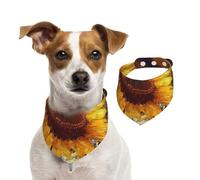 Bandana d'été pour chien, motif tournesol doré, lavable, réglable, triangle mignon pour animaux de compagnie pour chiens de moyenne et grande taille, chiots et chats, taille M